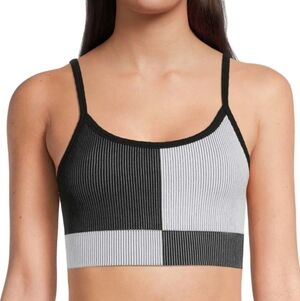 No Boundaries Juniors' Seamless Color Block Ribbed Brami